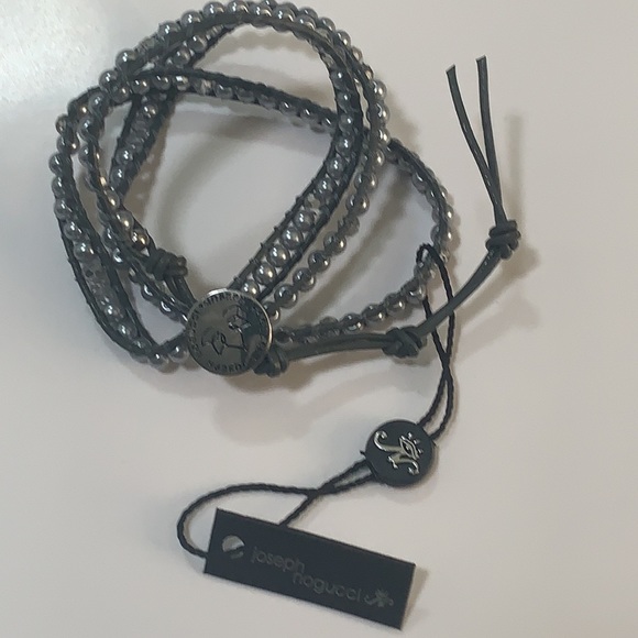 Soft Slate Gray Joseph Nogucci Beaded Bracelet- new - Picture 7 of 7